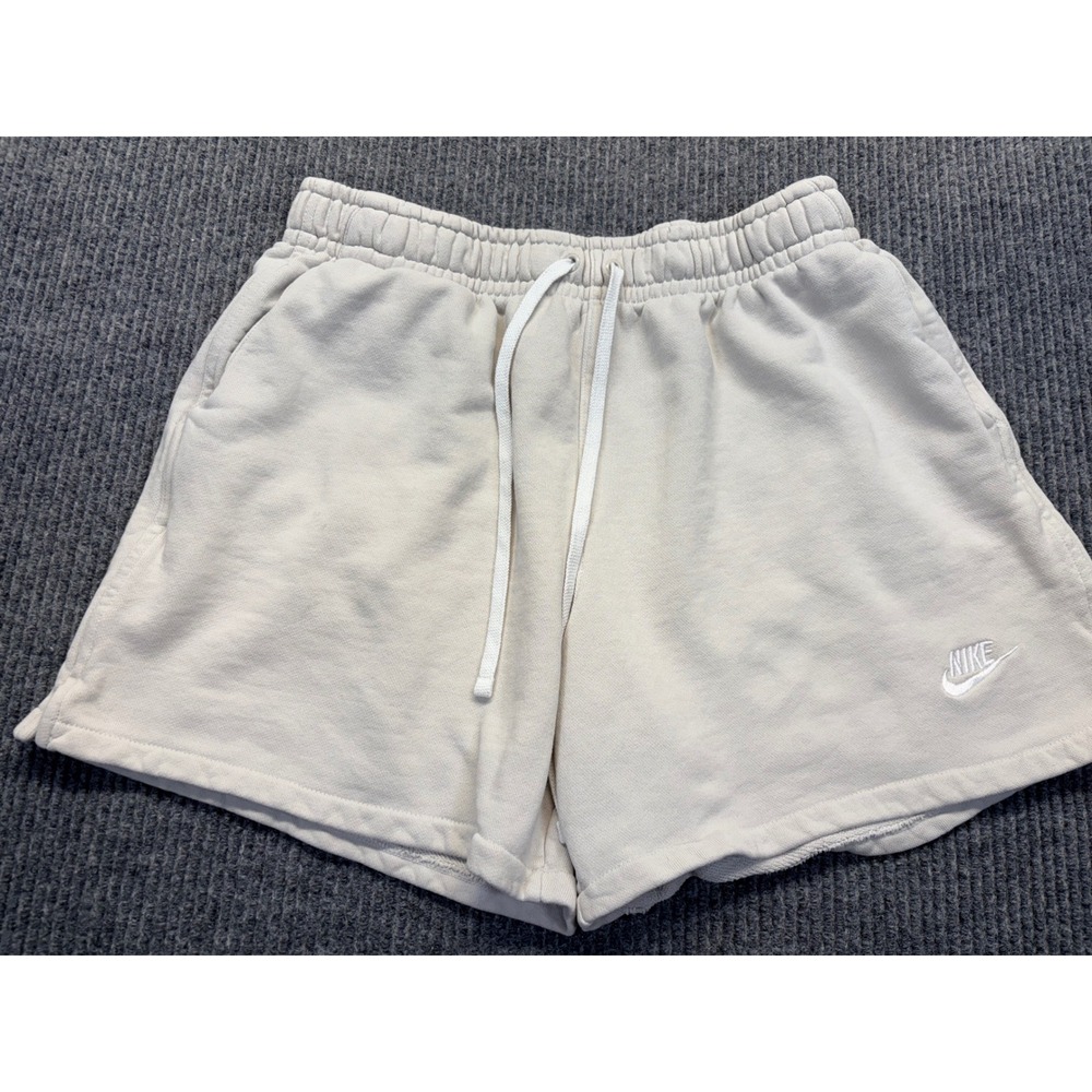 Nike Sportswear Essential French Terry Shorts Oatmeal Beige Women Large L